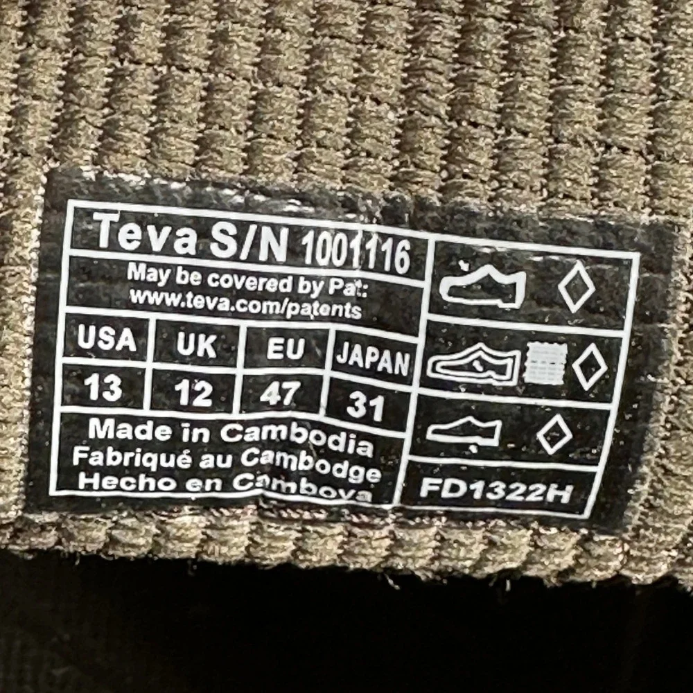 Teva Omnium Fisherman Sandals Mens 13 Grey Hiking Water Outdoor Rugged NEW